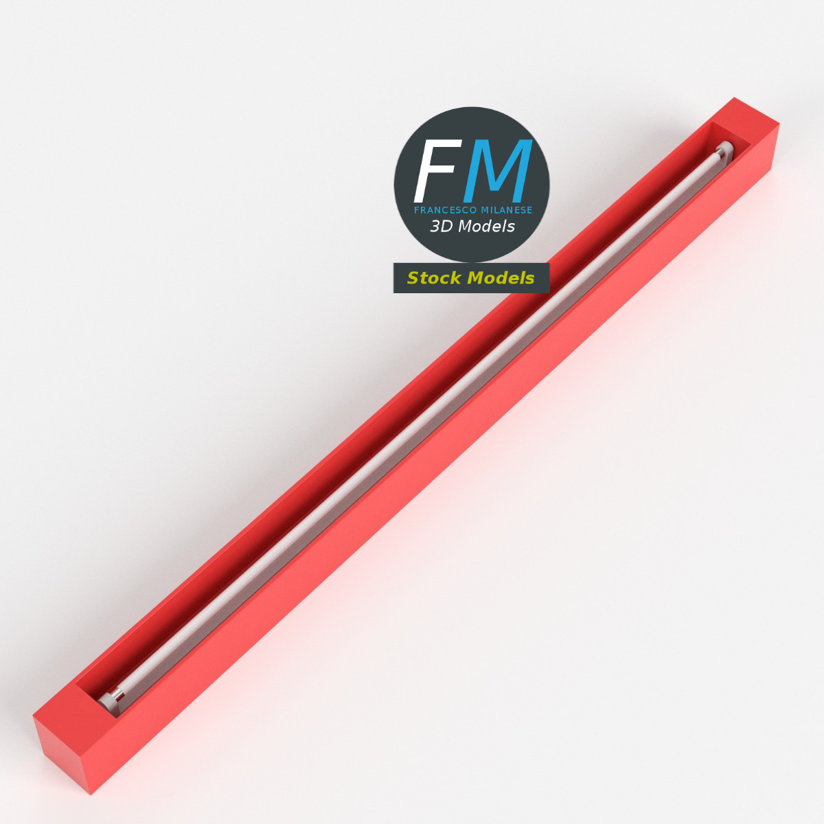 3D-Modell - Neon-Deckenleuchte - 01