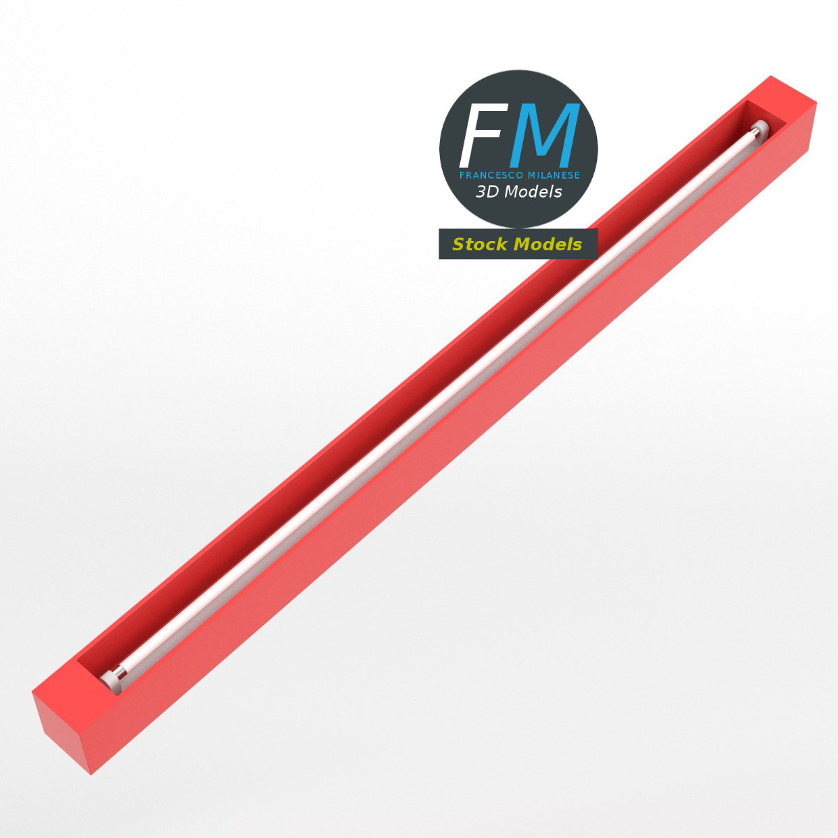 3D-Modell - Neon-Deckenleuchte - 03