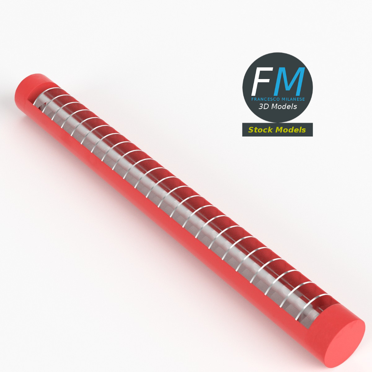 3D-Modell - Neon-Deckenleuchte - 01