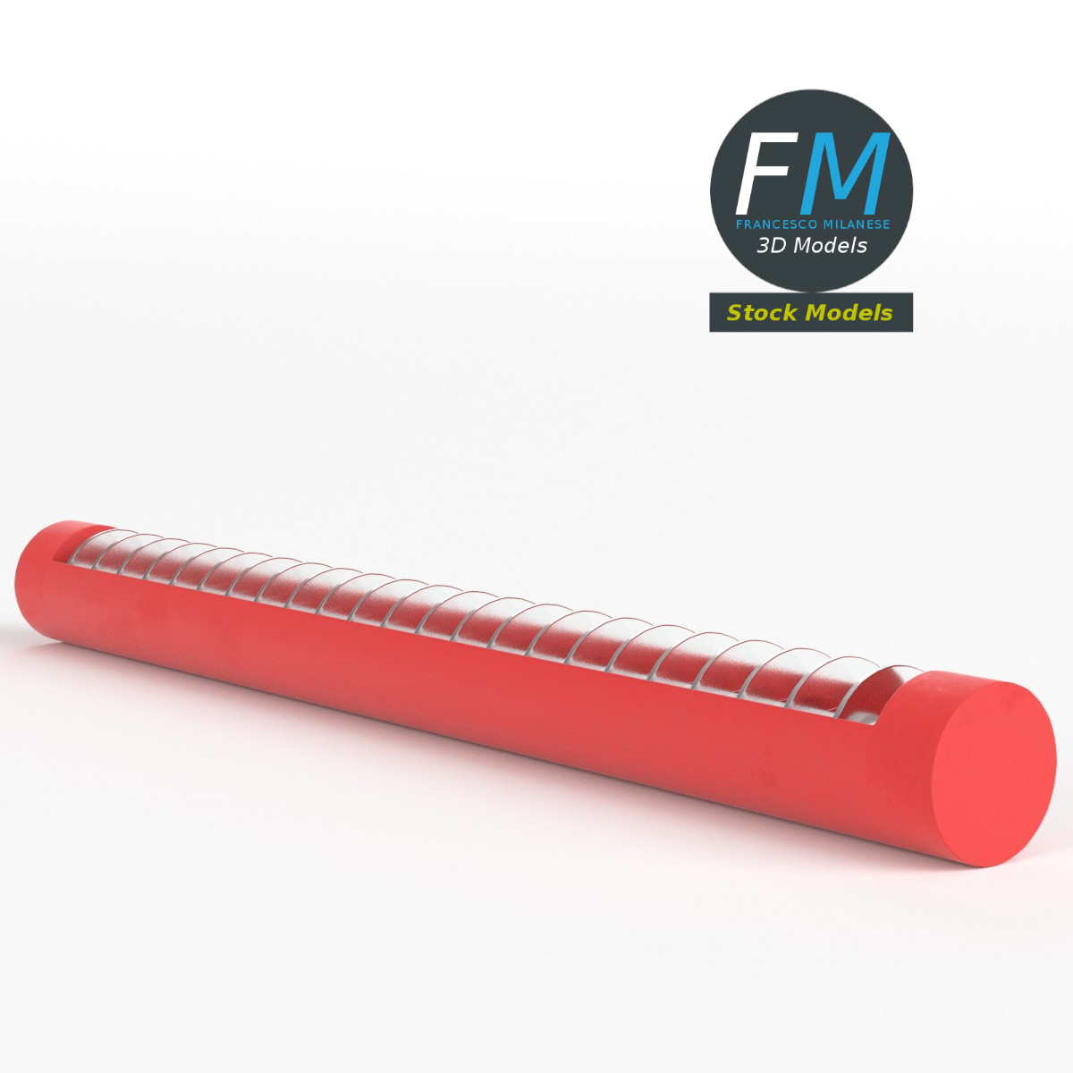 3D-Modell - Neon-Deckenleuchte - 03