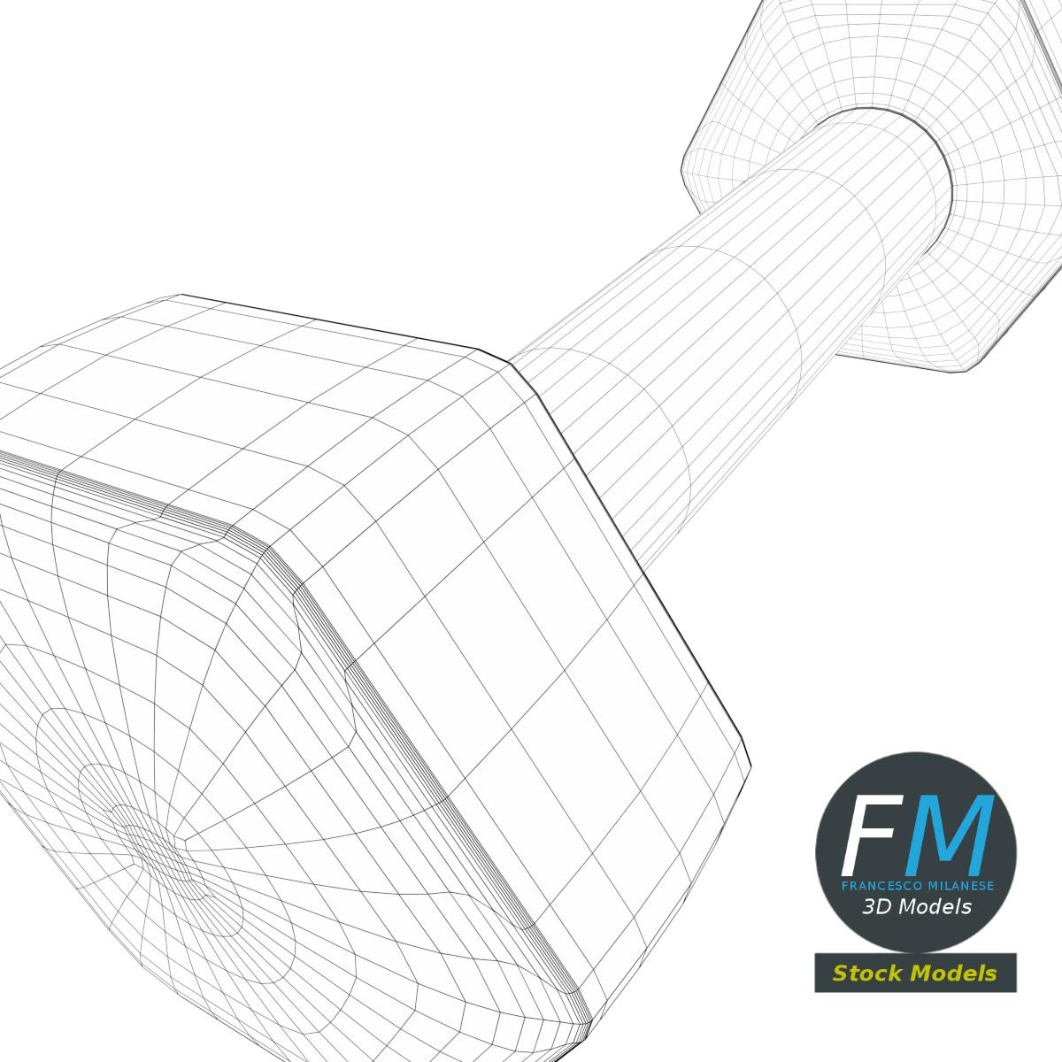 3D-Modell - Neopren-Hantel - 08