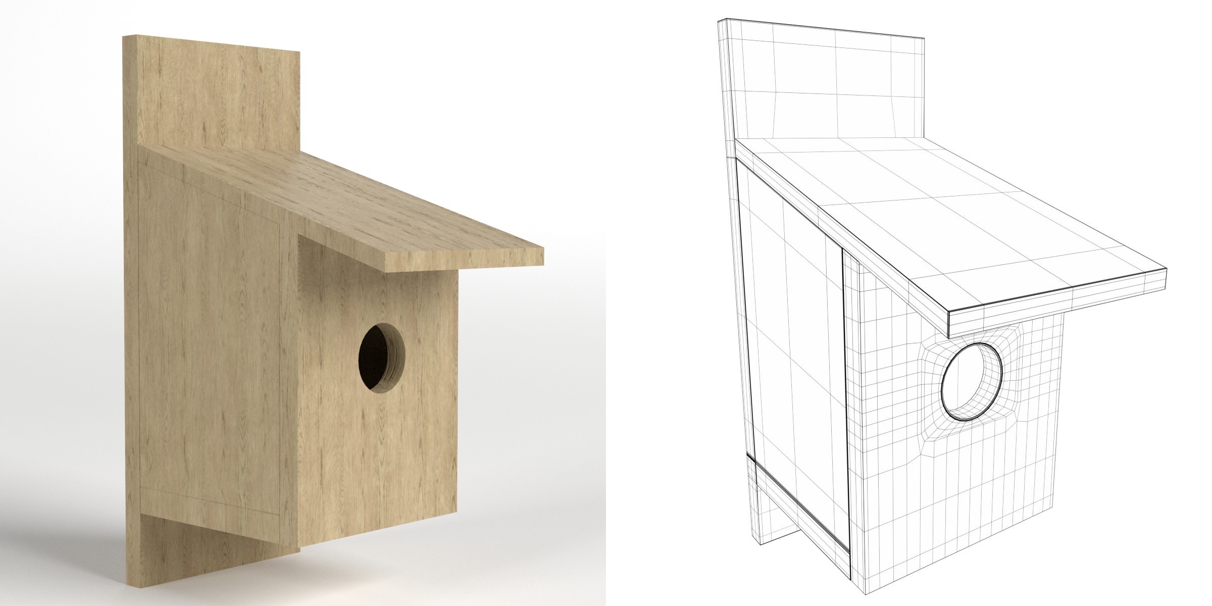 3D-Modell - Nistkasten aus Holz