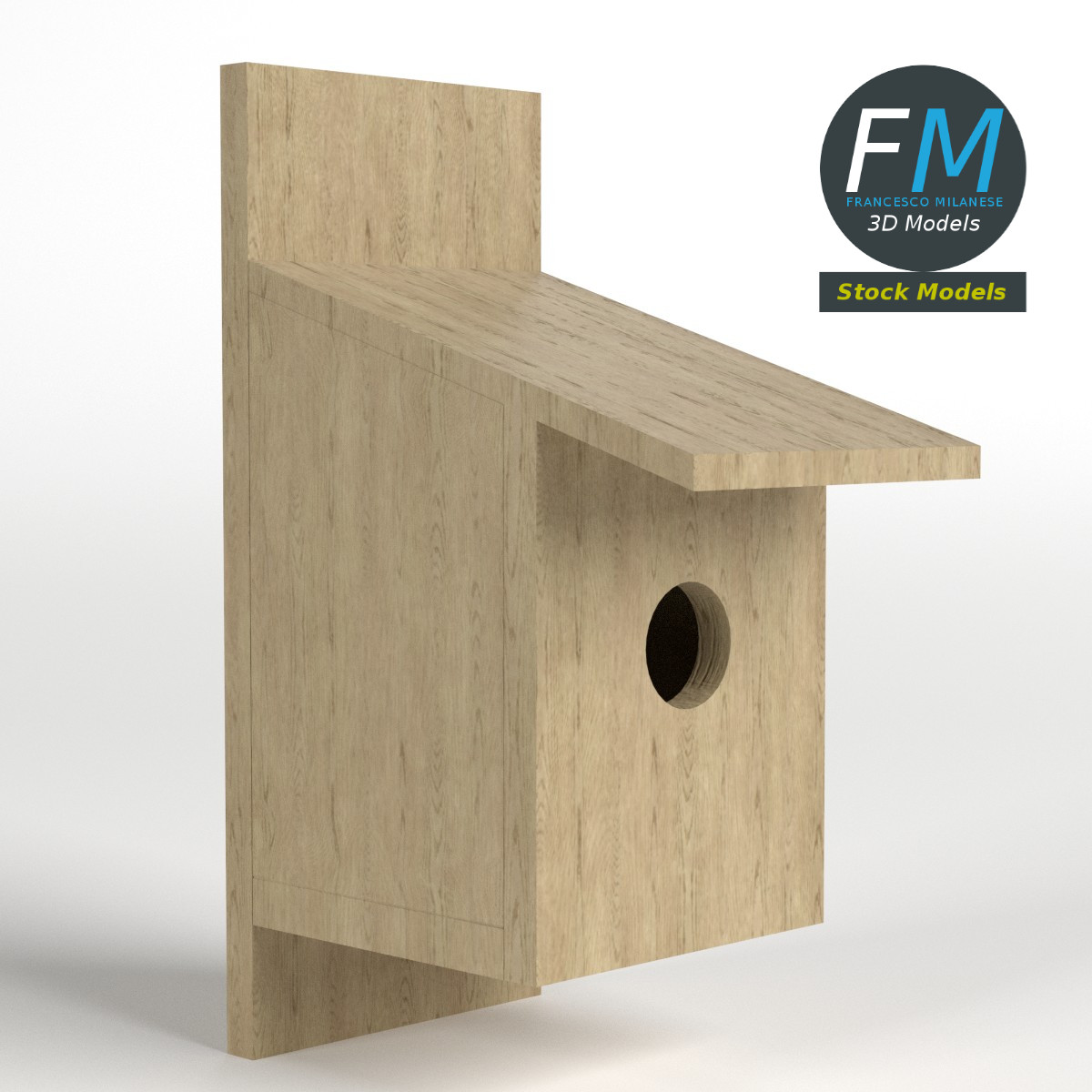 3D-Modell - Nistkasten aus Holz - 01