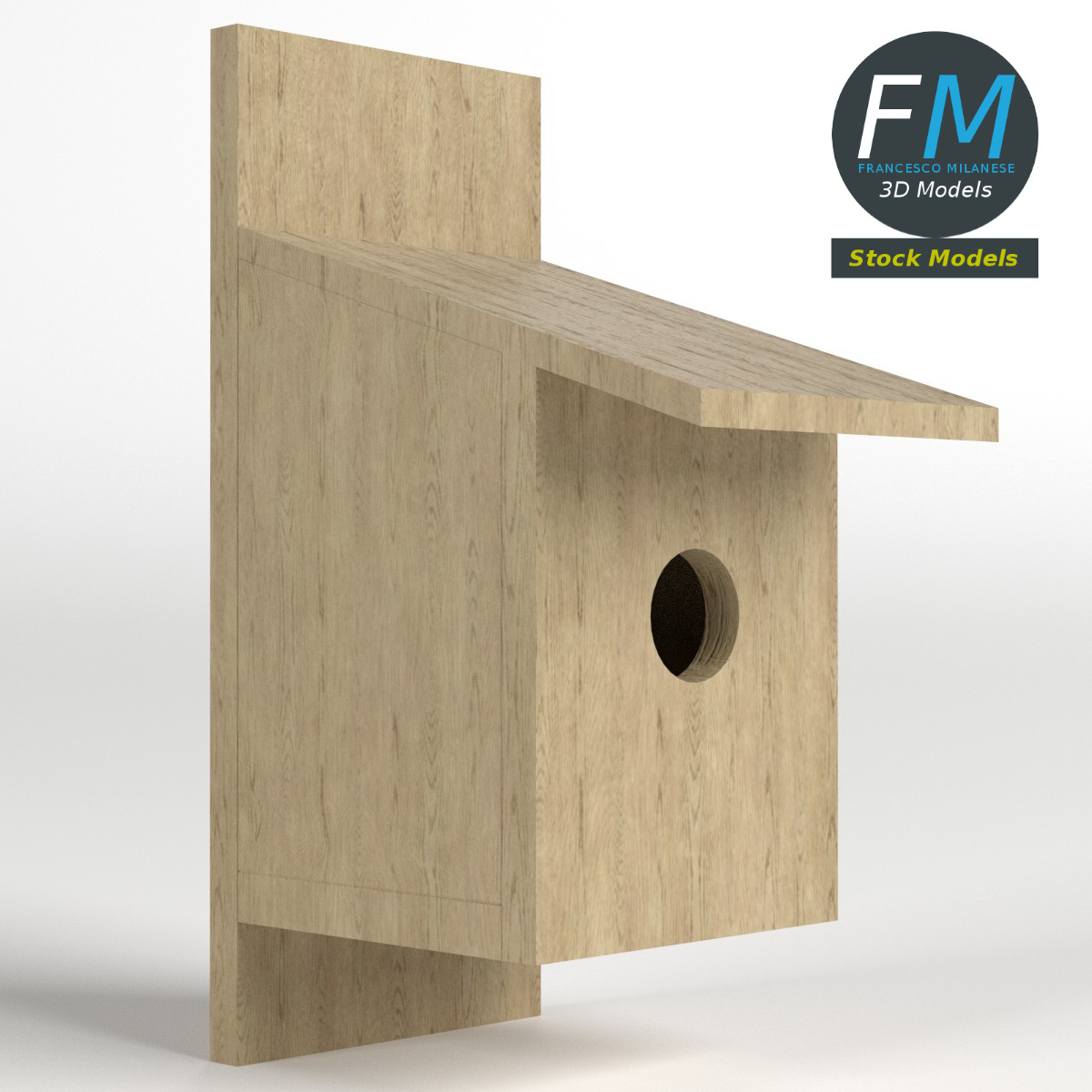 3D-Modell - Nistkasten aus Holz - 03