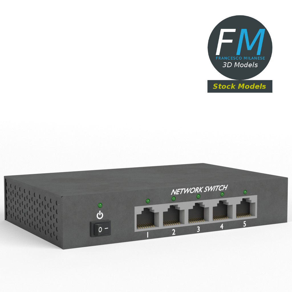 3D-Modell - 5-Port-Netzwerk-Switch - 01