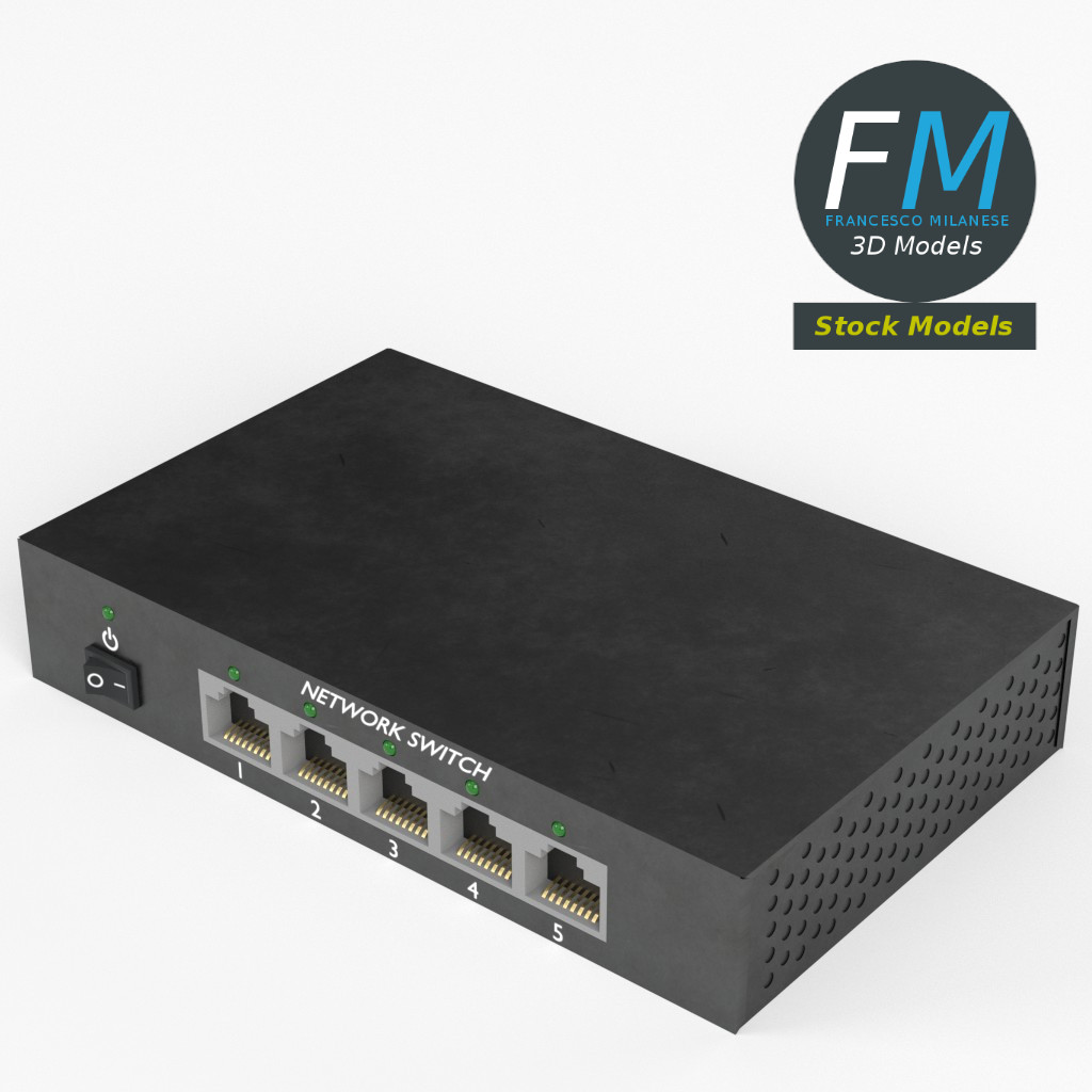 3D-Modell - 5-Port-Netzwerk-Switch - 02