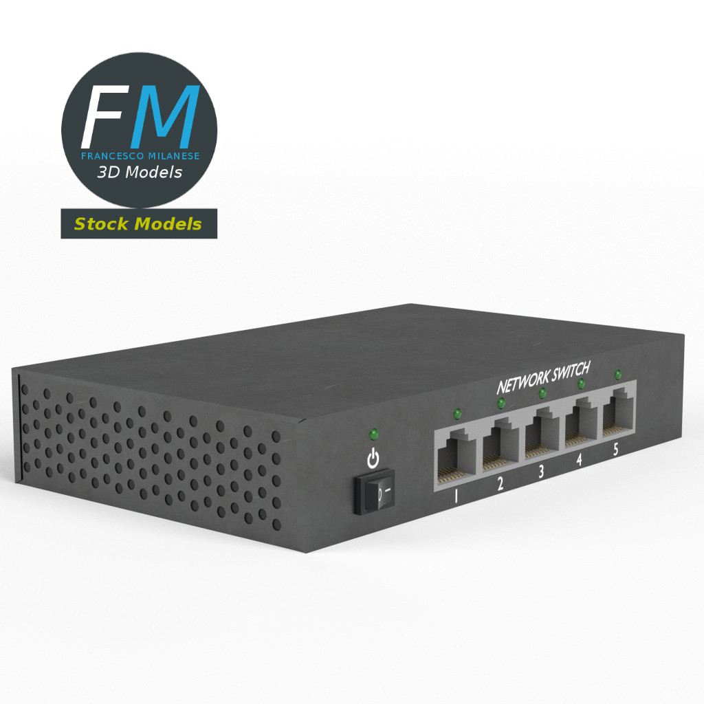 3D-Modell - 5-Port-Netzwerk-Switch - 04