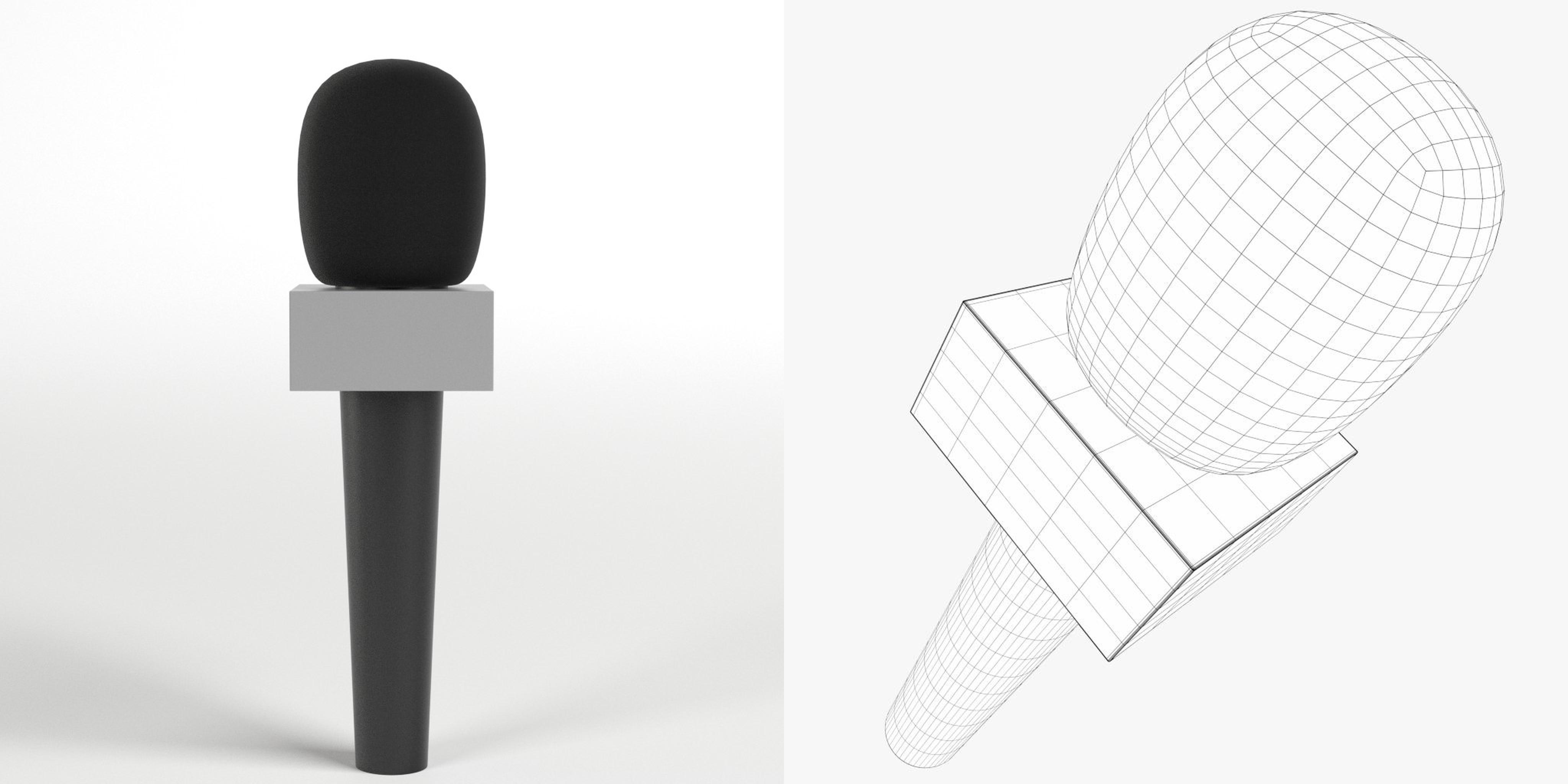 3D-Modell - Reportermikrofon
