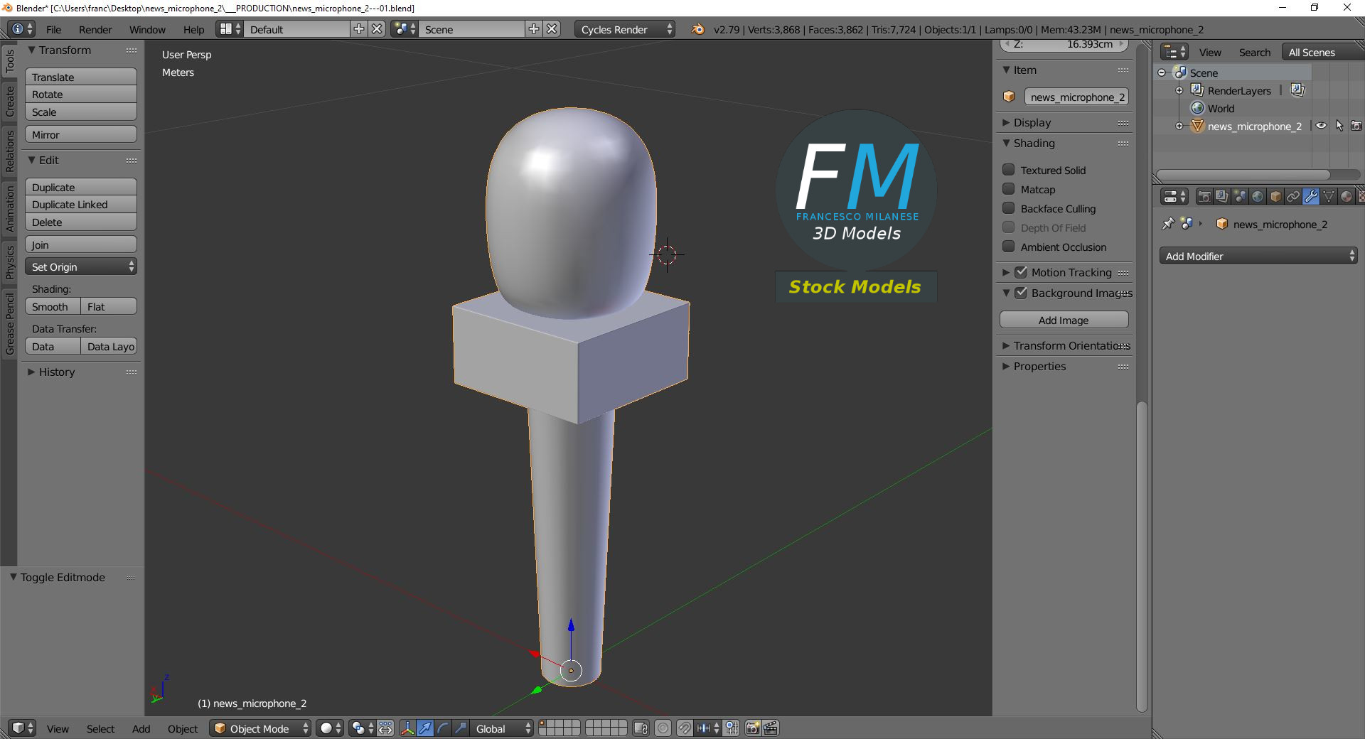 3D-Modell - Reportermikrofon - 09