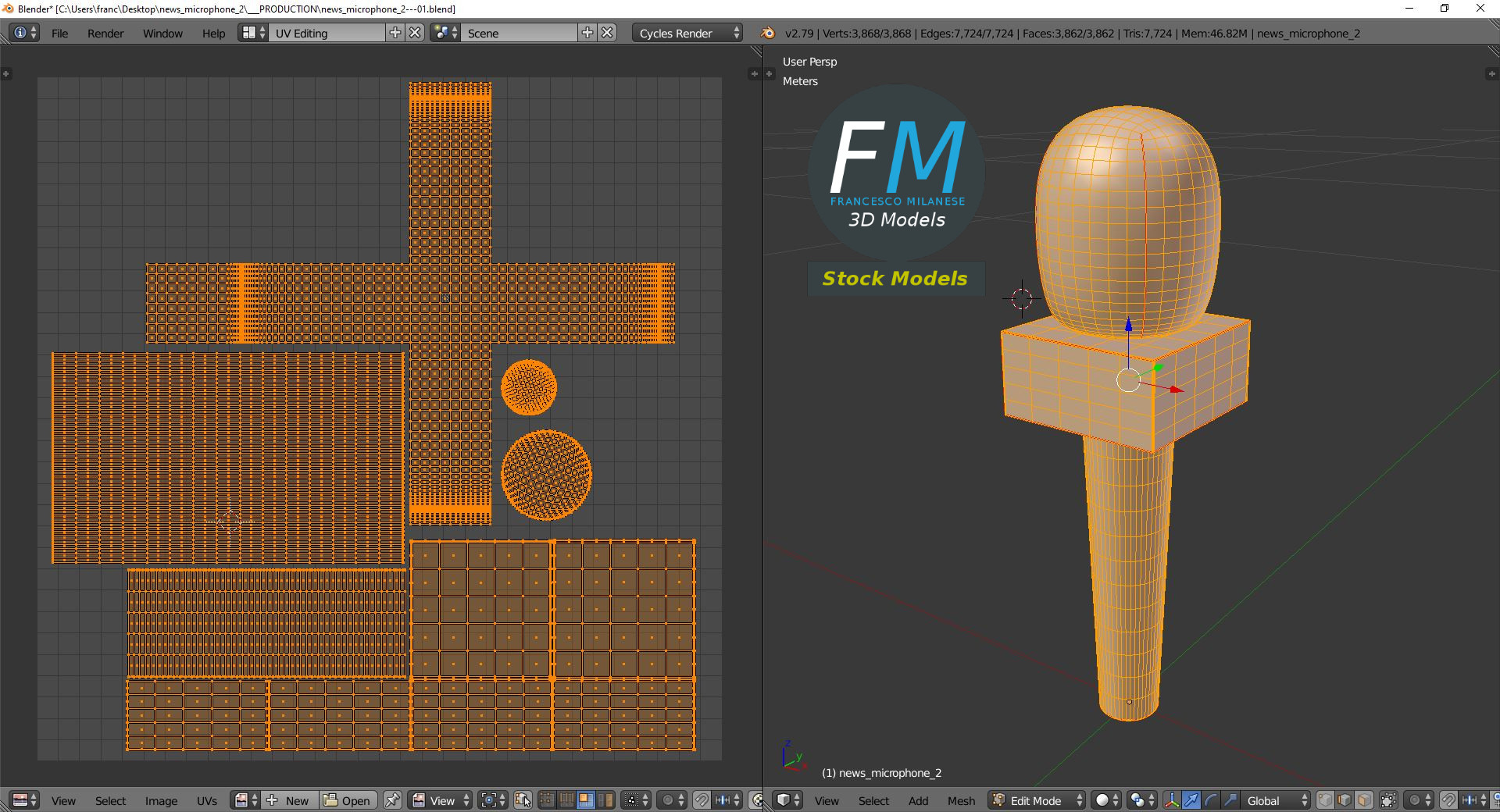 3D-Modell - Reportermikrofon - 10