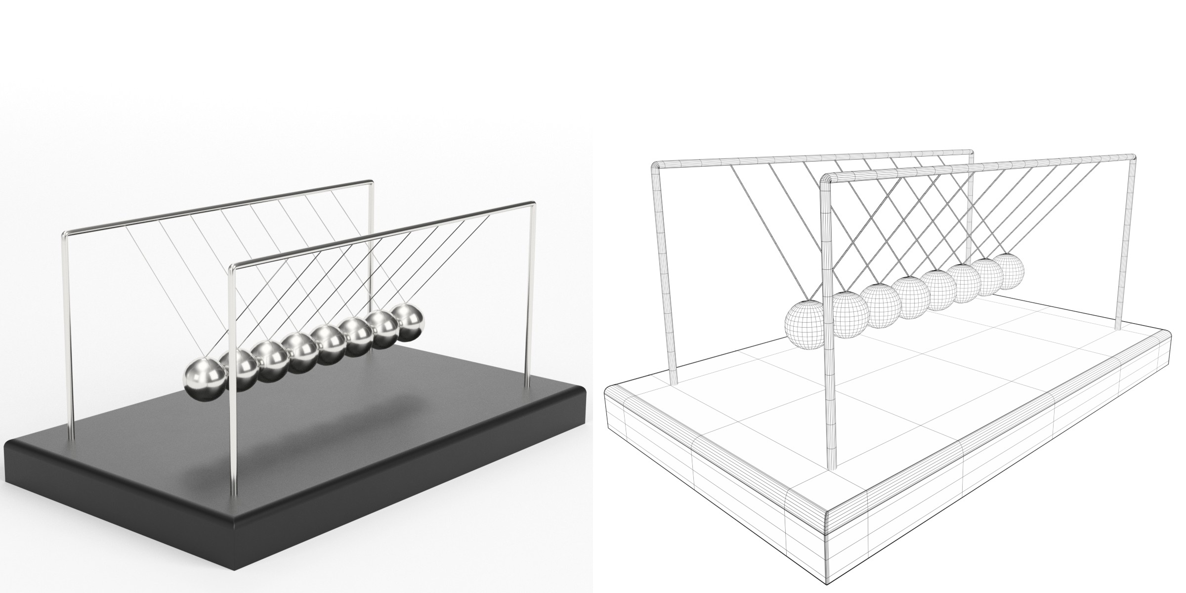 3D-Modell - Newton-Pendel