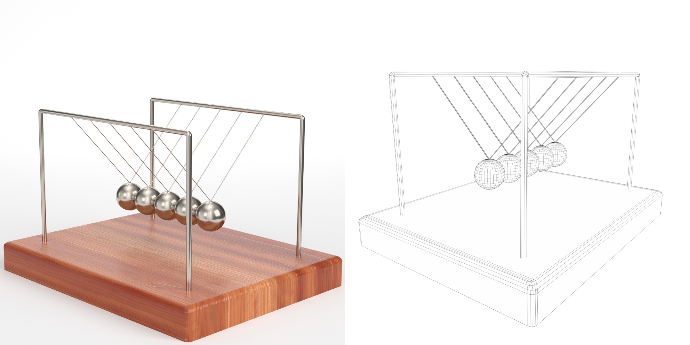 3D-Modell - Newton-Pendel