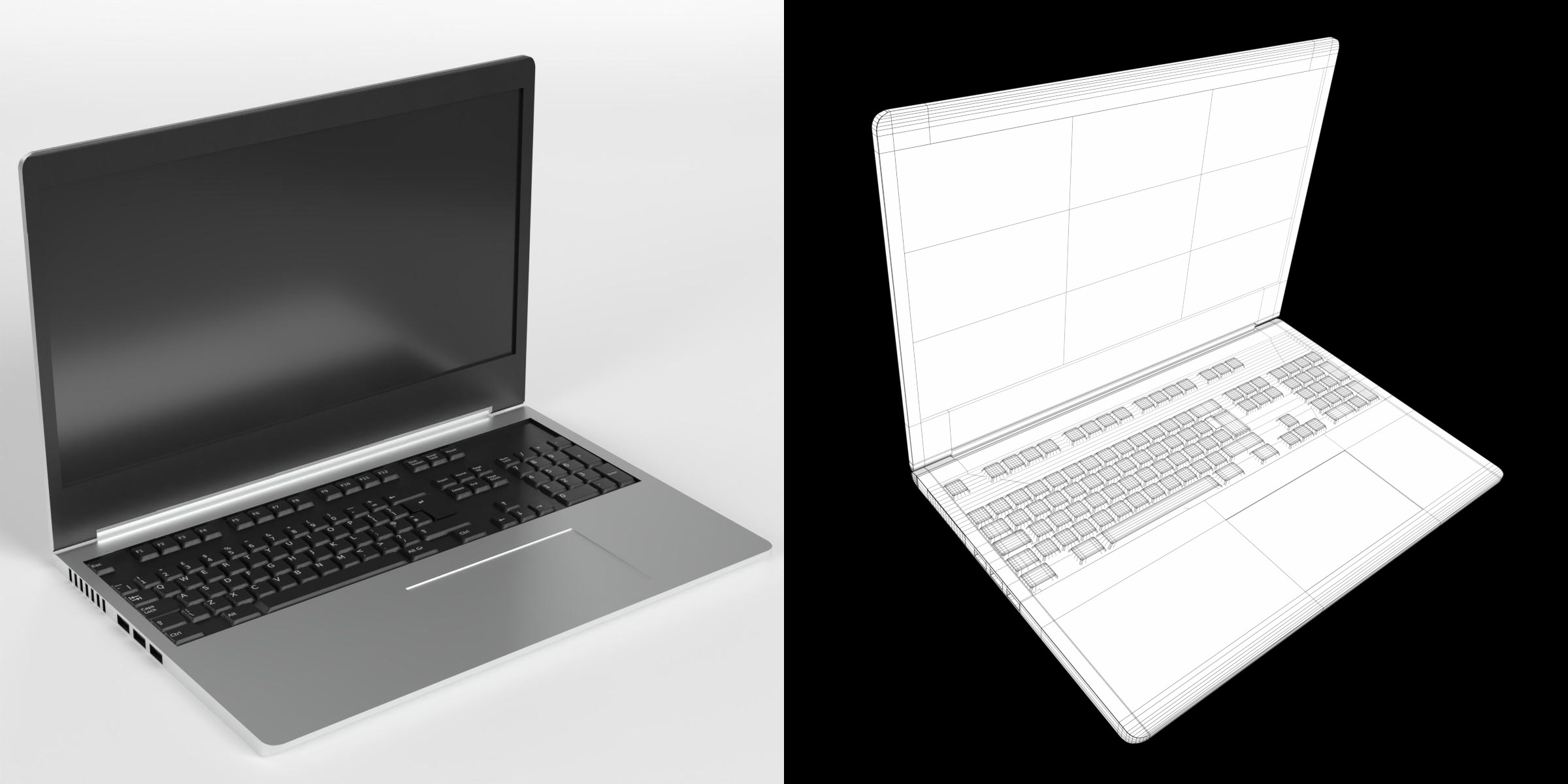 3D-Modell - Business-Laptop
