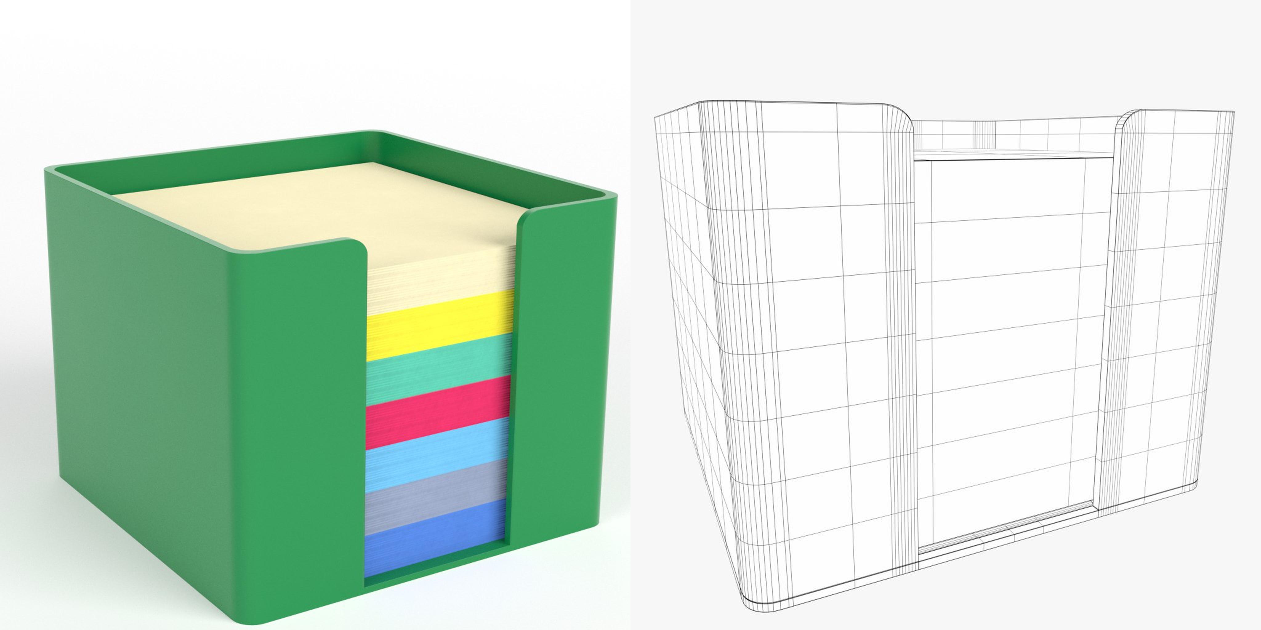 3D-Modell - Notizzettel-Würfelhalter