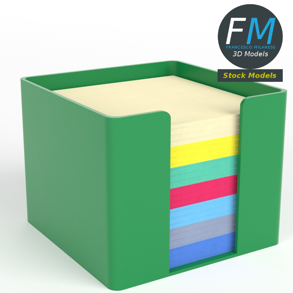 3D-Modell - Notizzettel-Würfelhalter - 01