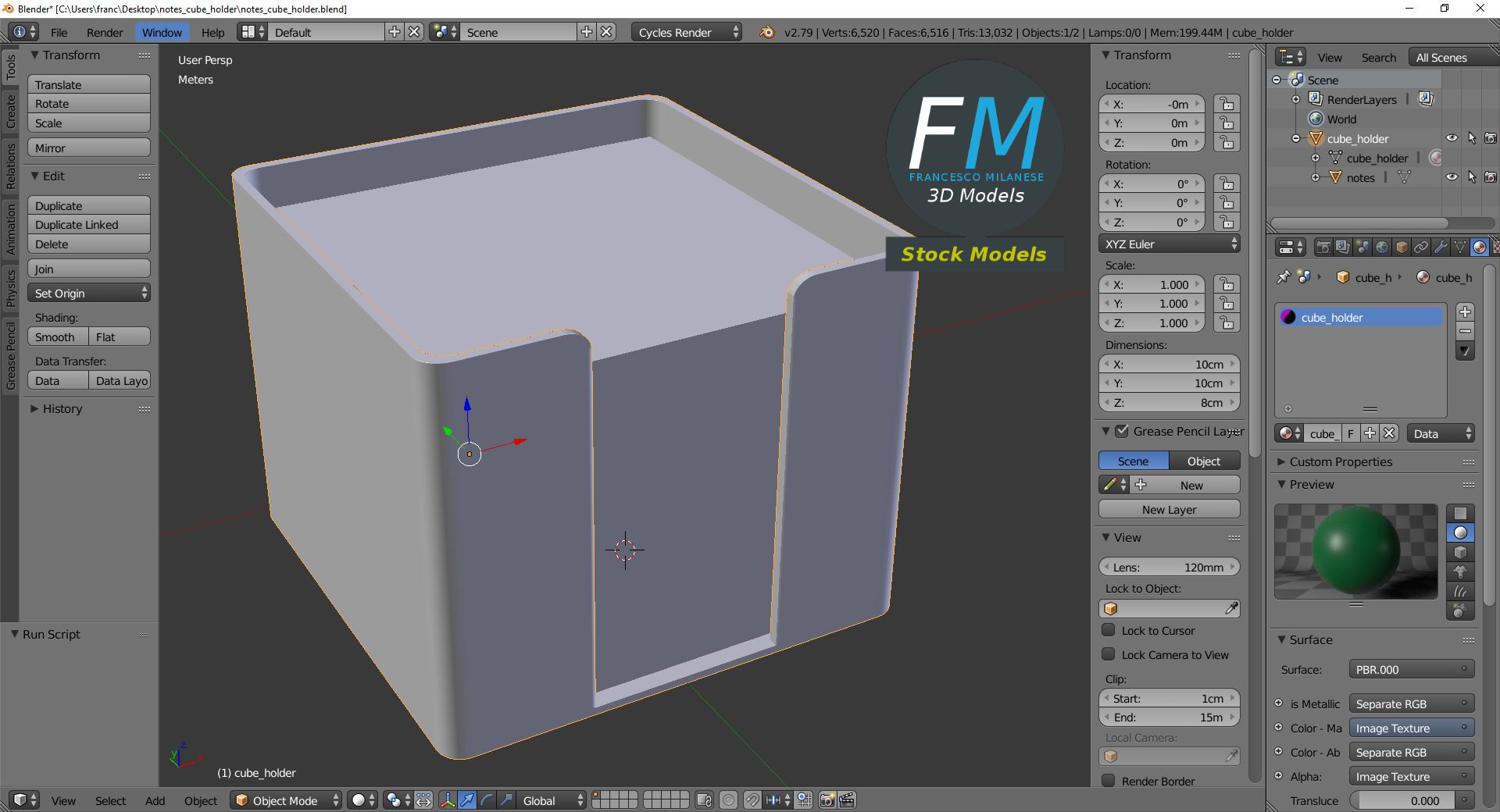 3D-Modell - Notizzettel-Würfelhalter - 09