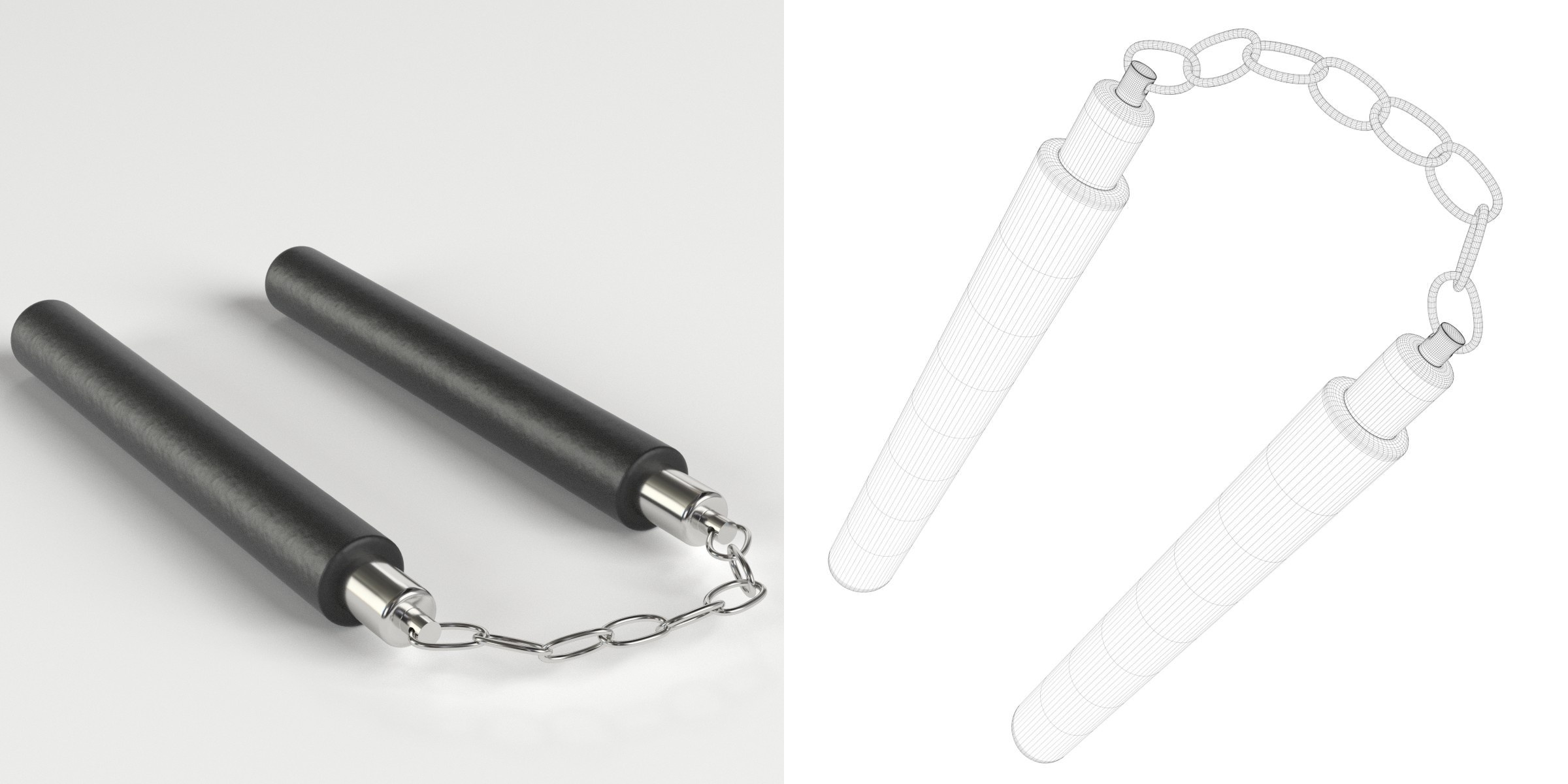 3D-Modell - Nunchaku