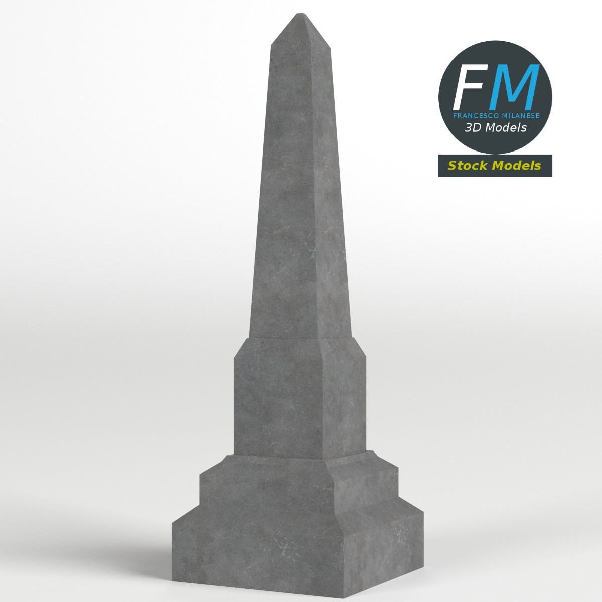 3D-Modell - Obelisk-Grabstein - 03