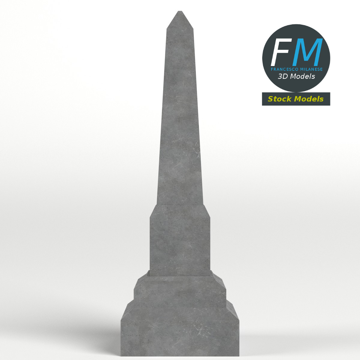 3D-Modell - Obelisk-Grabstein - 04