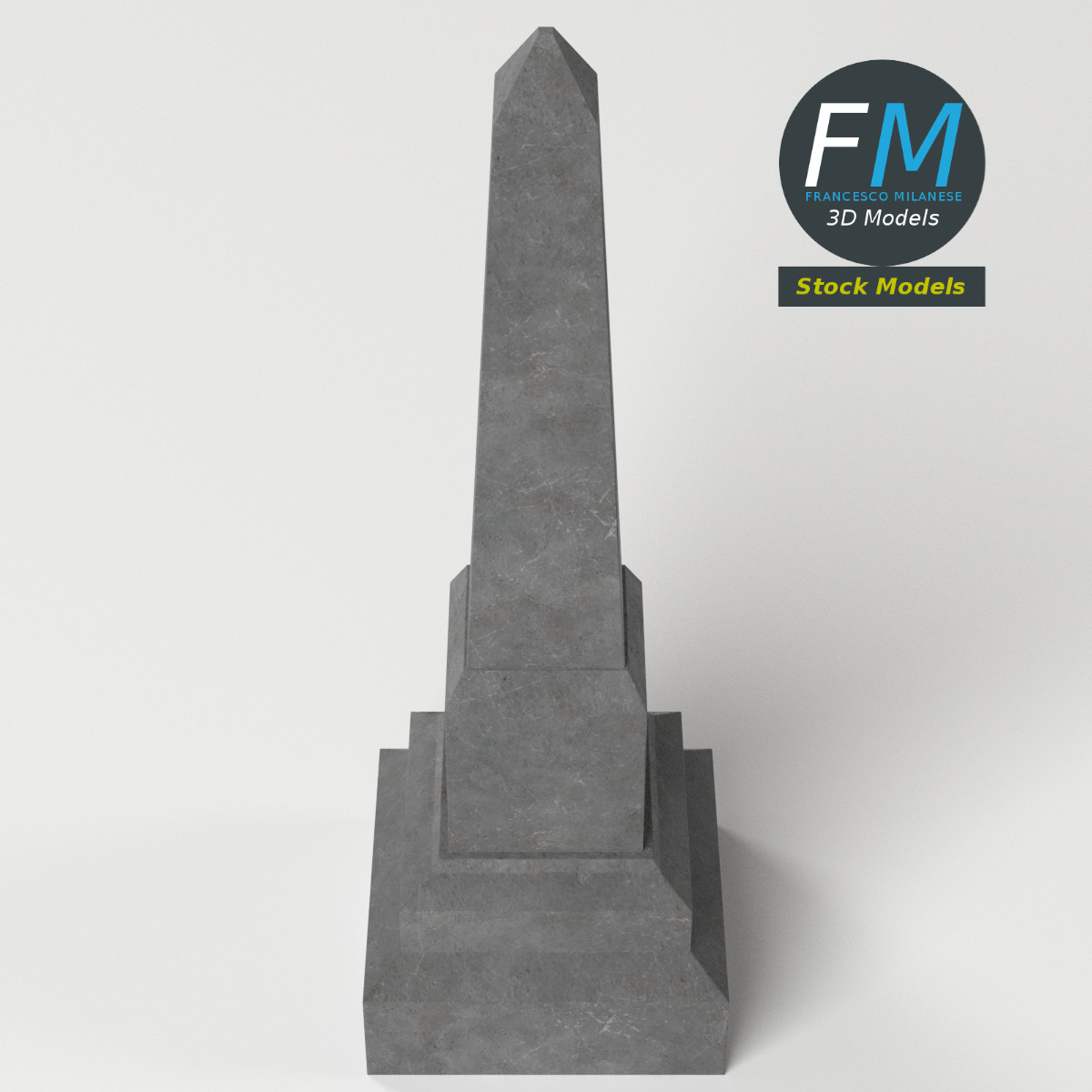 3D-Modell - Obelisk-Grabstein - 05