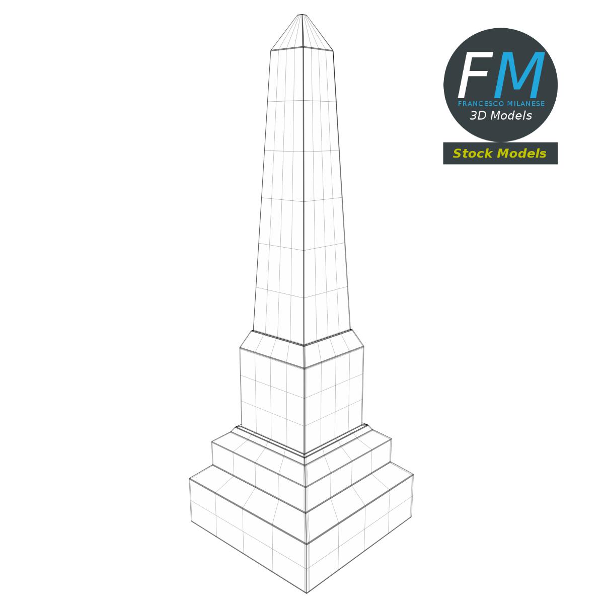 3D-Modell - Obelisk-Grabstein - 07