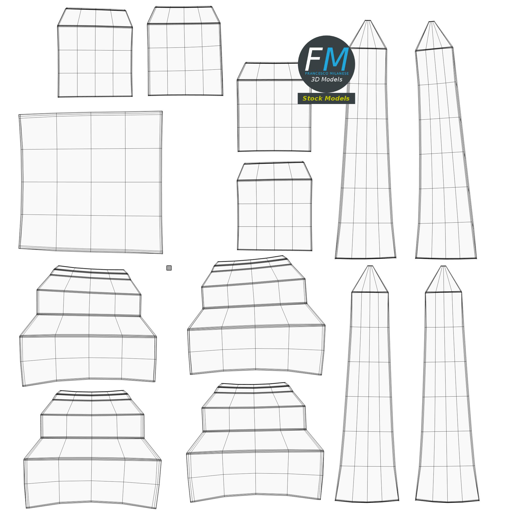 3D-Modell - Obelisk-Grabstein - 11 3D-Modell - Obelisk-Grabstein - 11