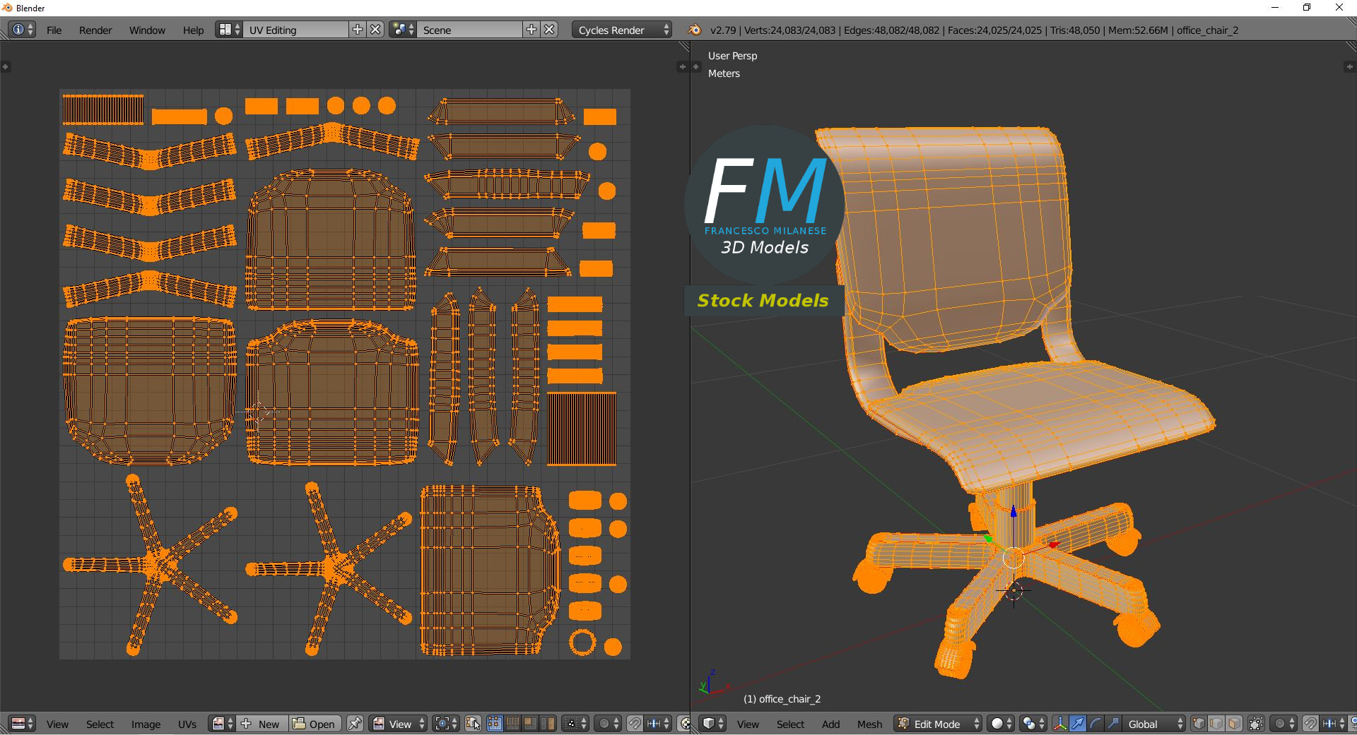 3D-Modell - Bürostuhl Ohne Armlehnen - 10