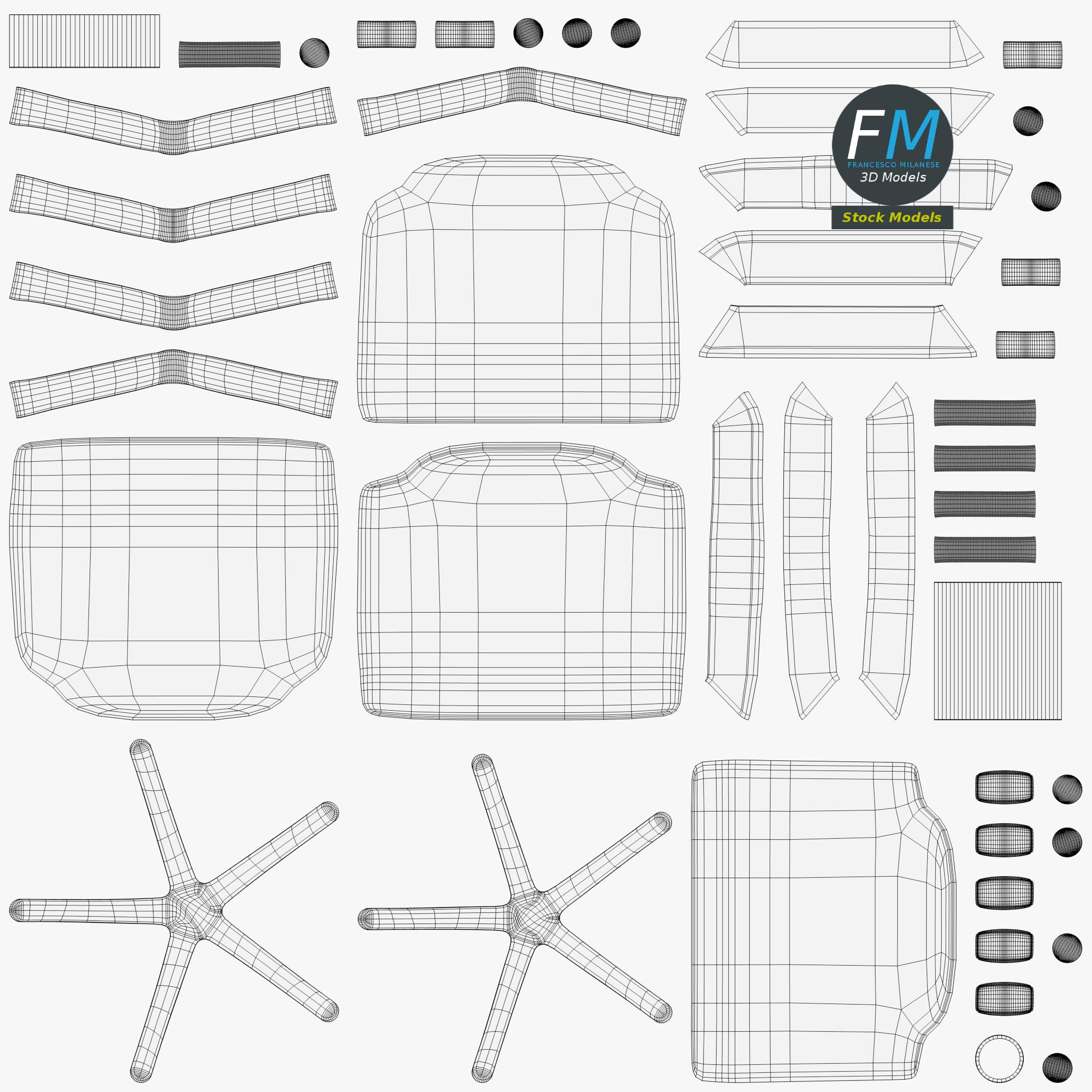 3D-Modell - Bürostuhl Ohne Armlehnen - 11 3D-Modell - Bürostuhl Ohne Armlehnen - 11