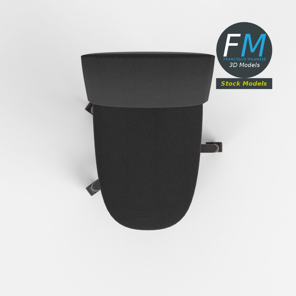 3D-Modell - Armloser Büroarbeitsstuhl - 06