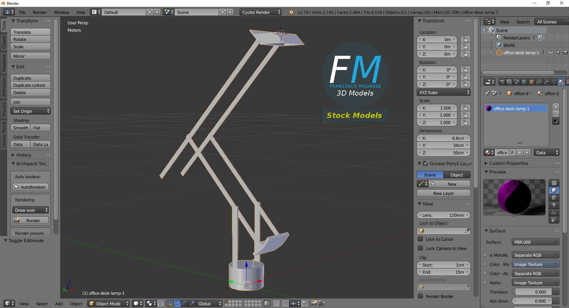 3D-Modell - Verstellbare Schreibtischlampe - 09