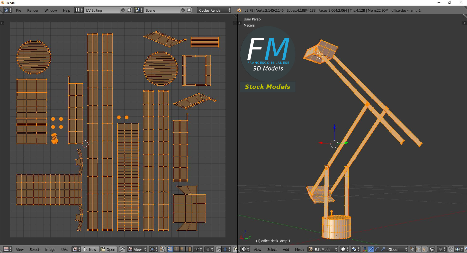 3D-Modell - Verstellbare Schreibtischlampe - 10