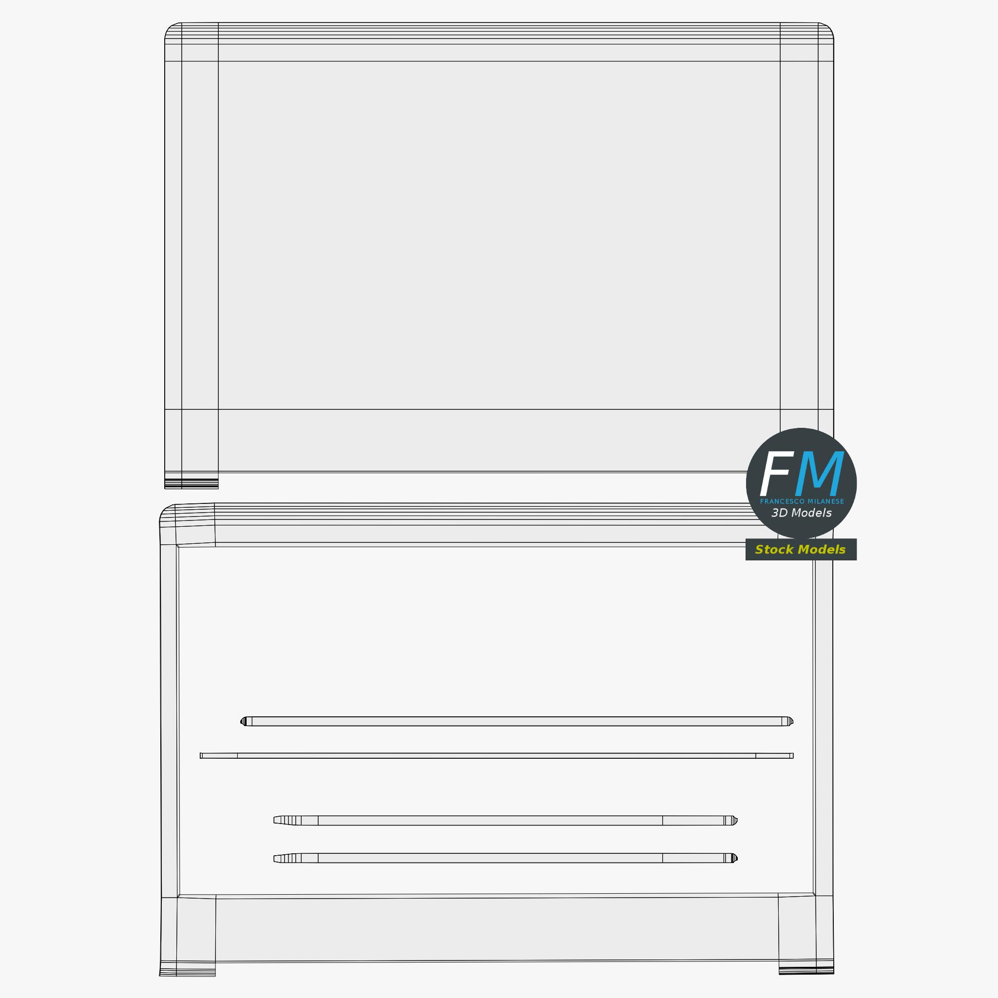 3D-Modell - Schreibtisch mit Stuhl und Laptop - 12