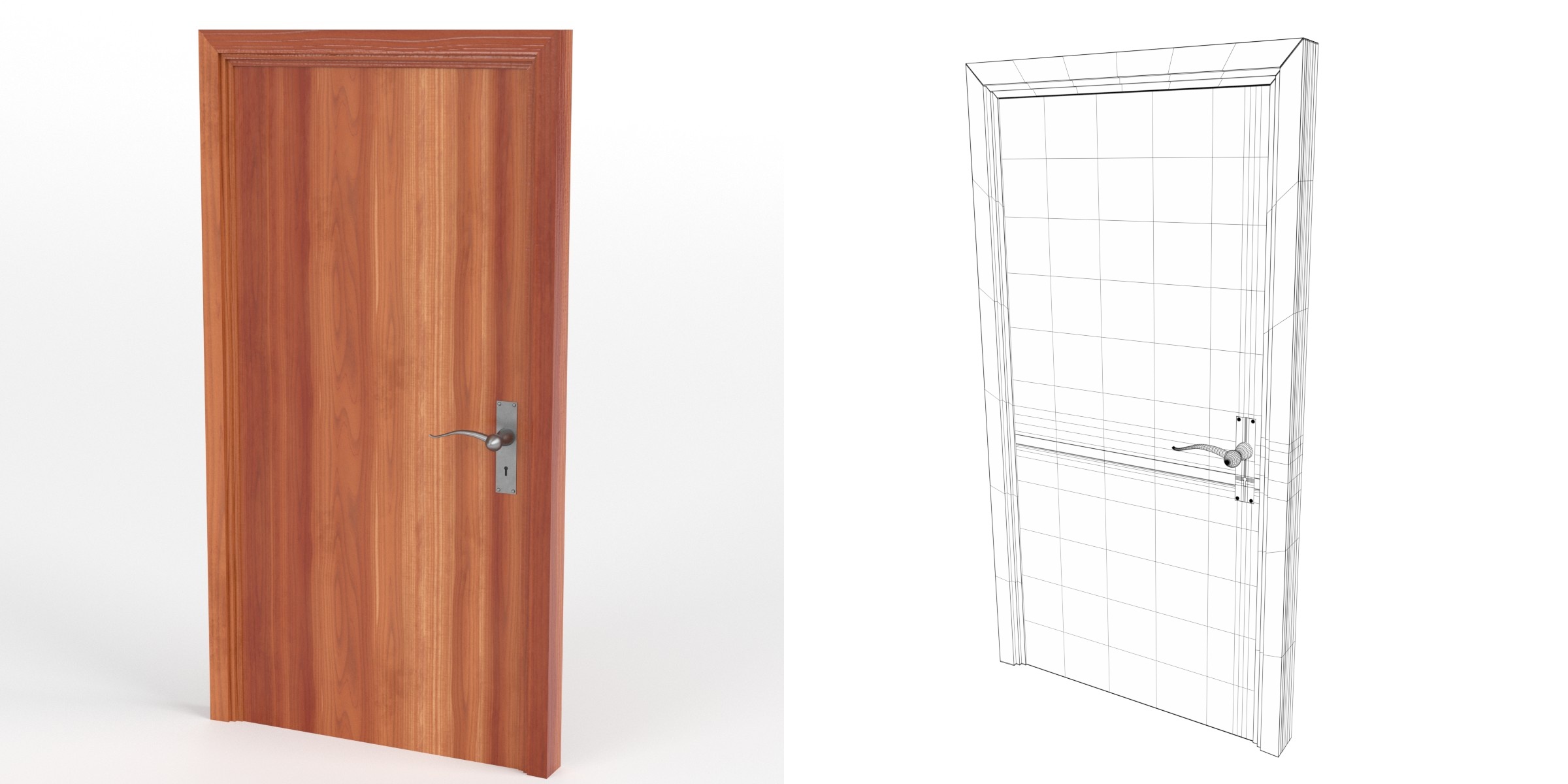 3D-Modell - Bürotür aus Holz