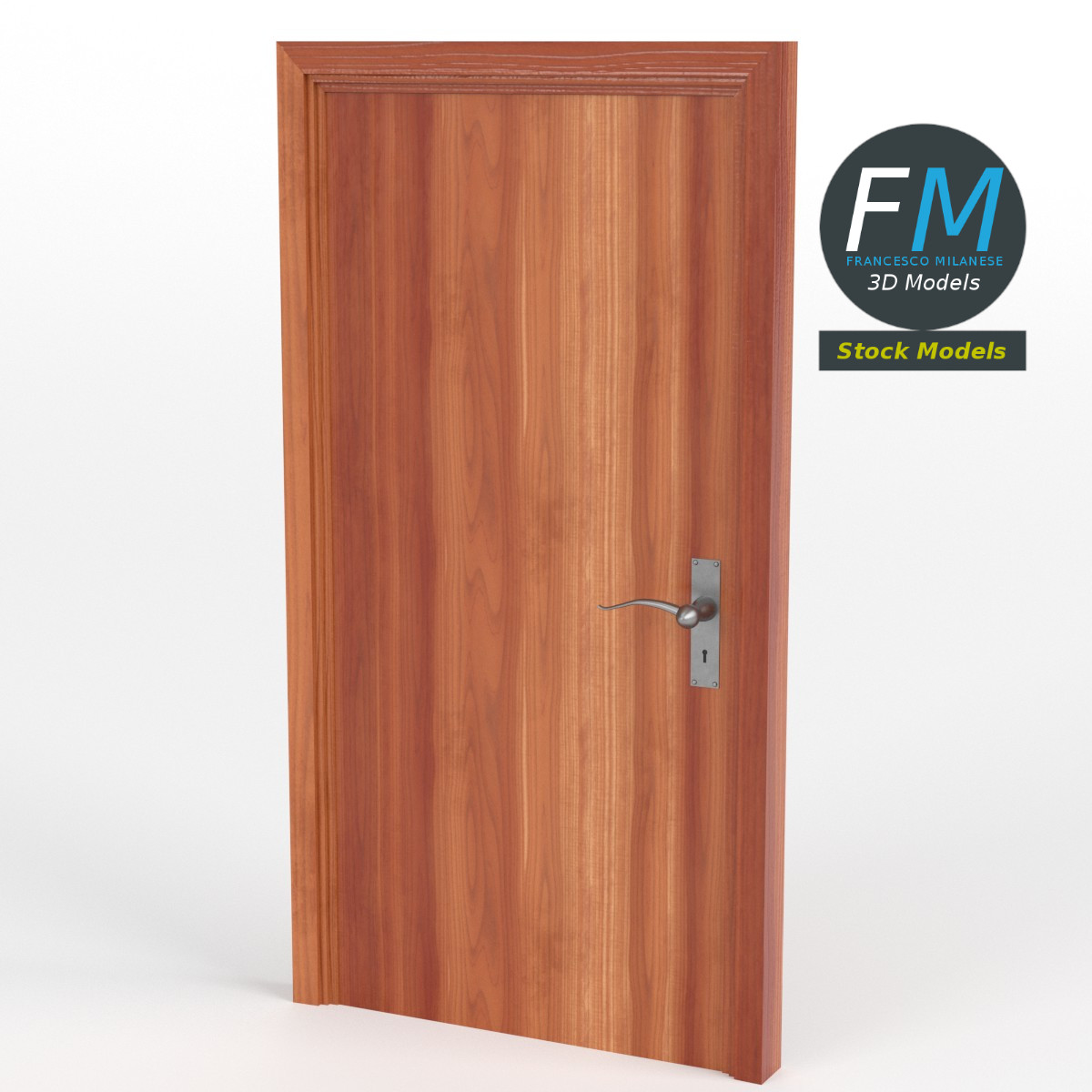 3D-Modell - Bürotür aus Holz - 01