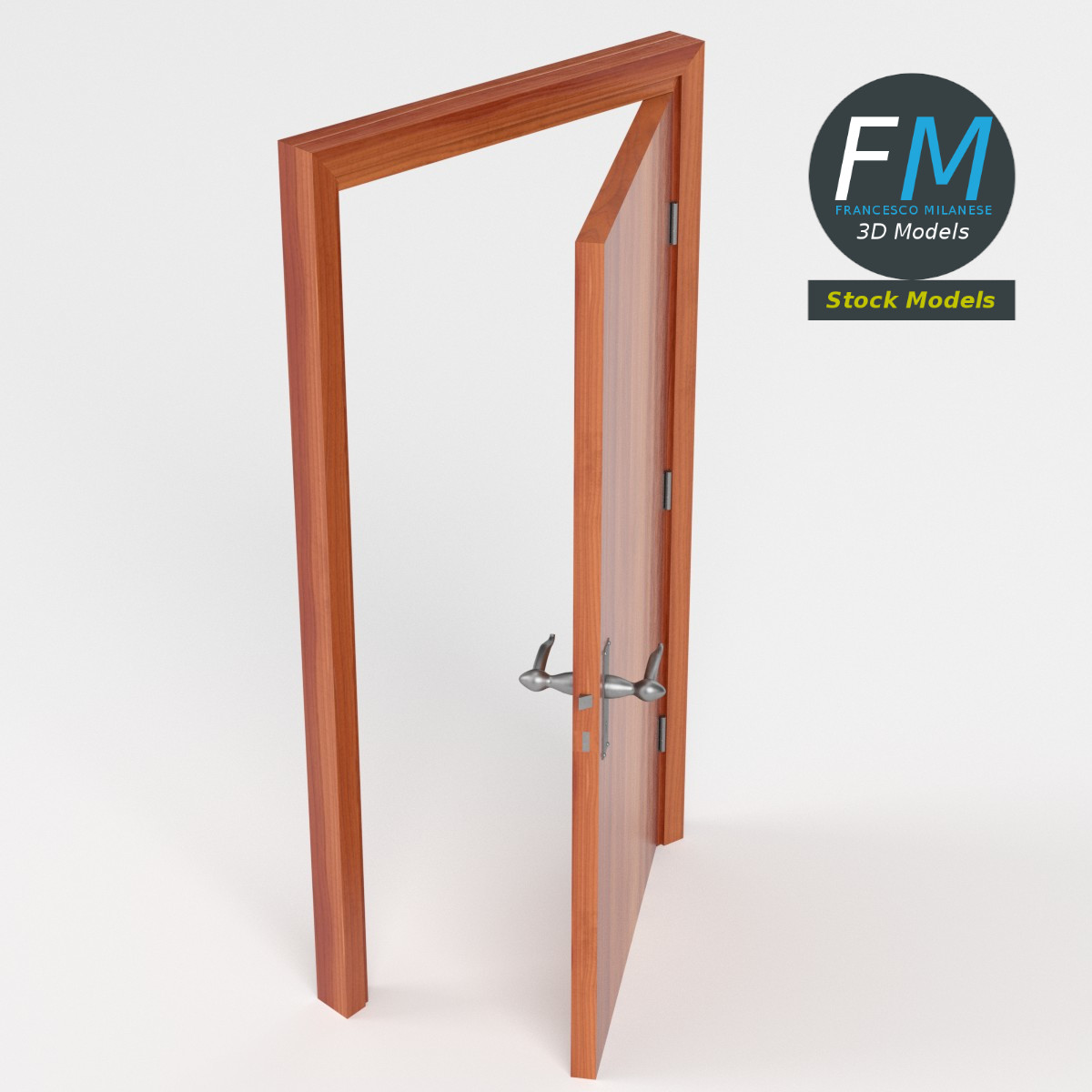 3D-Modell - Bürotür aus Holz - 02