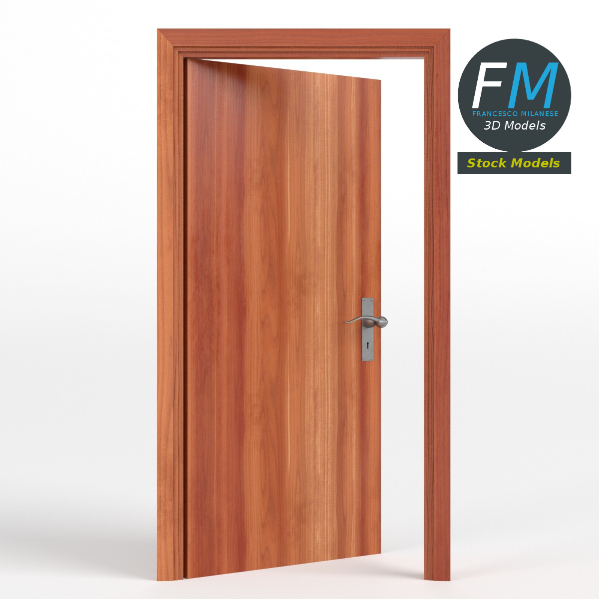 3D-Modell - Bürotür aus Holz - 03