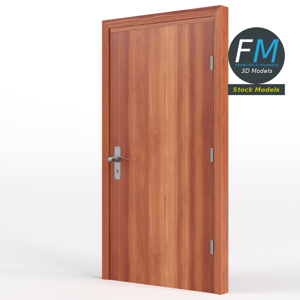 3D-Modell - Bürotür aus Holz - 04
