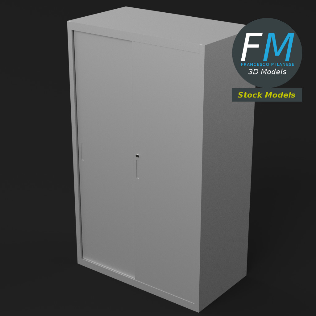 3D-Modell - Büroschrank mit Schiebetüren - 05