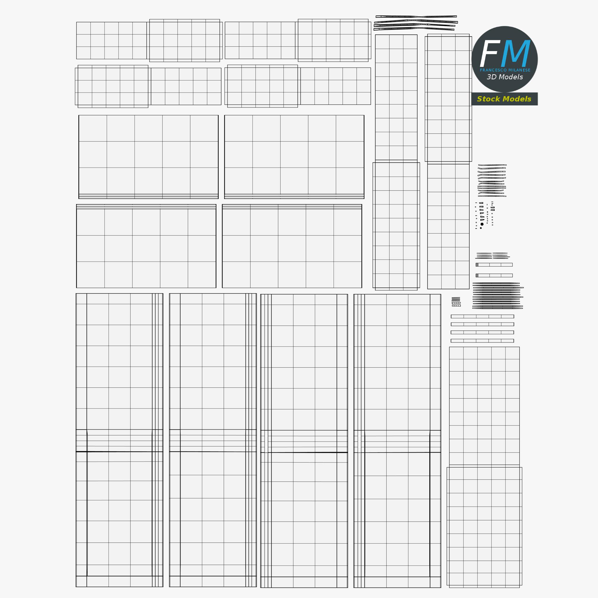 3D-Modell - Büroschrank mit Schiebetüren - 11 3D-Modell - Büroschrank mit Schiebetüren - 11