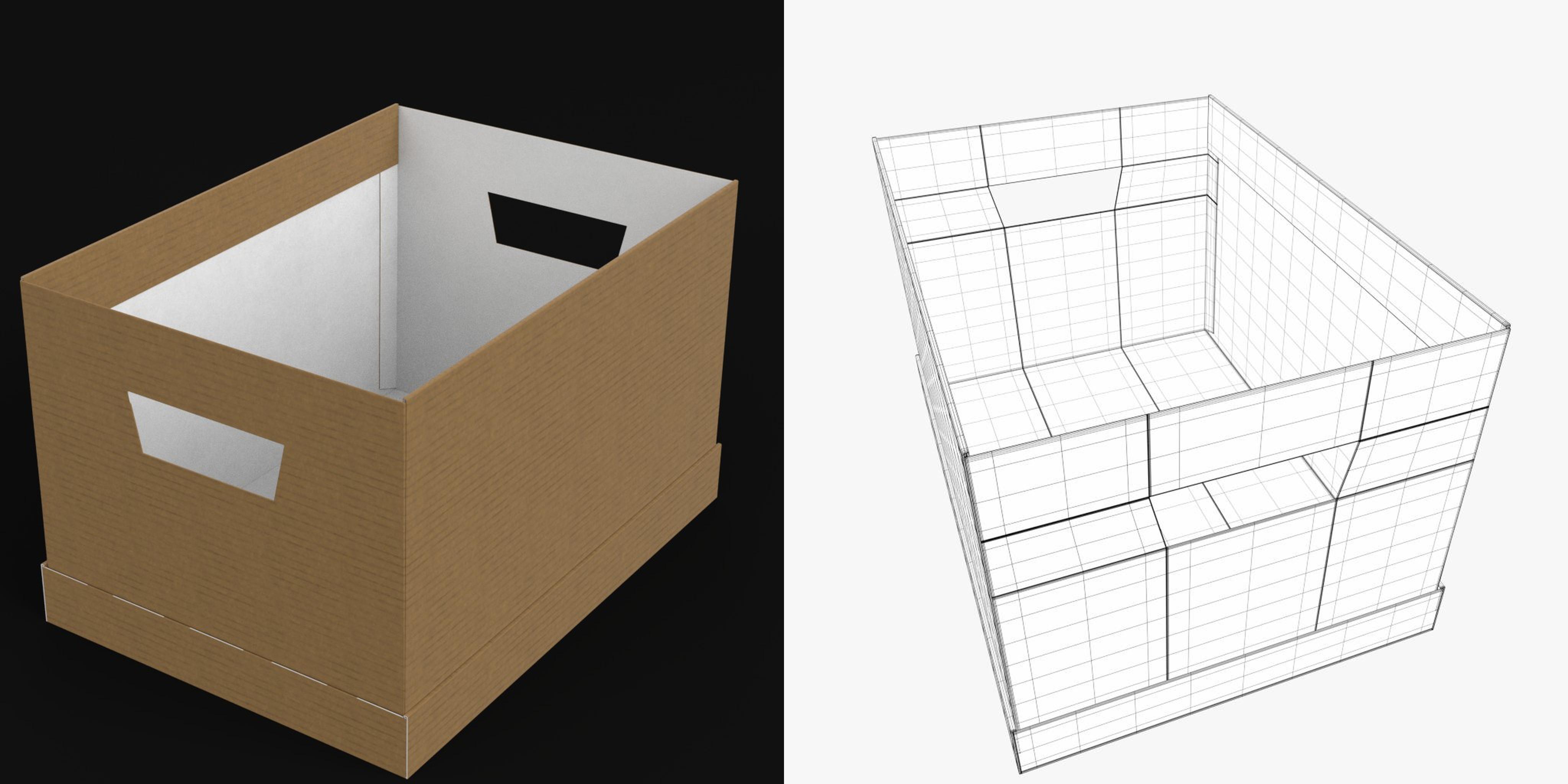 3D-Modell - Bürobox aus Karton