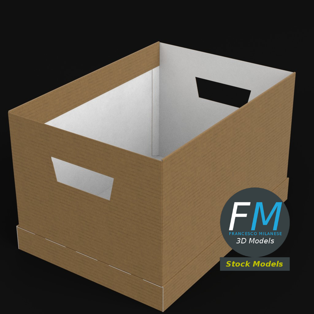 3D-Modell - Bürobox aus Karton - 01