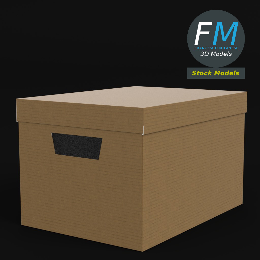 3D-Modell - Bürobox aus Karton - 03