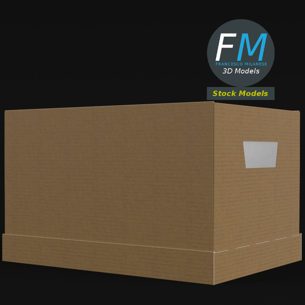 3D-Modell - Bürobox aus Karton - 04