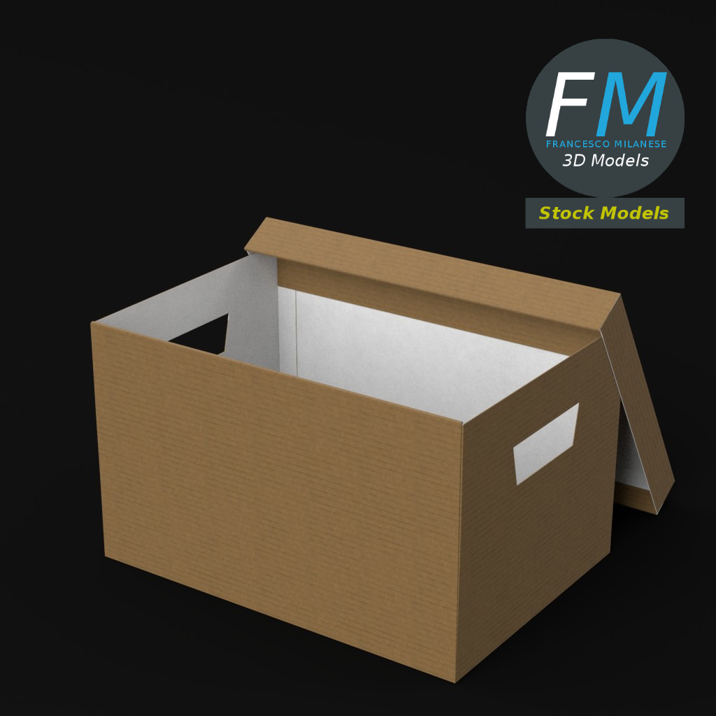 3D-Modell - Bürobox aus Karton - 05