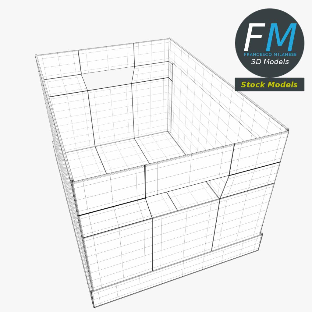 3D-Modell - Bürobox aus Karton - 07