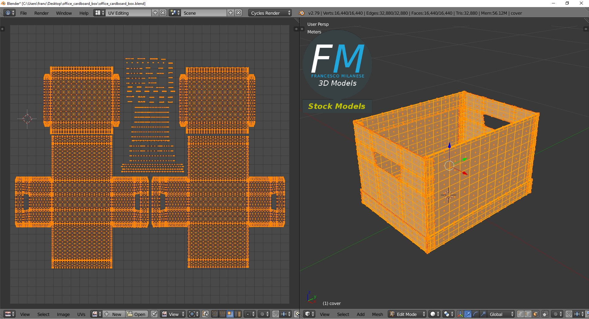 3D-Modell - Bürobox aus Karton - 10