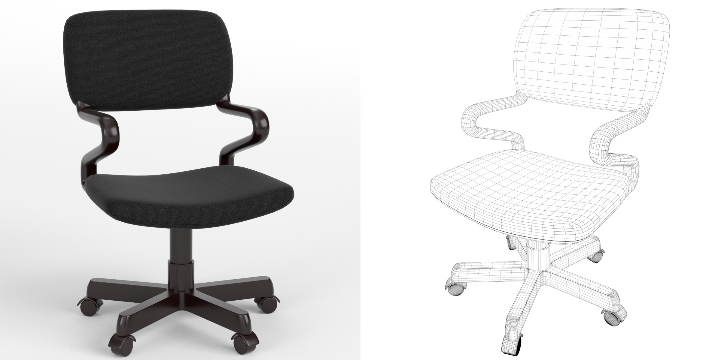 3D-Modell - Bürostuhl