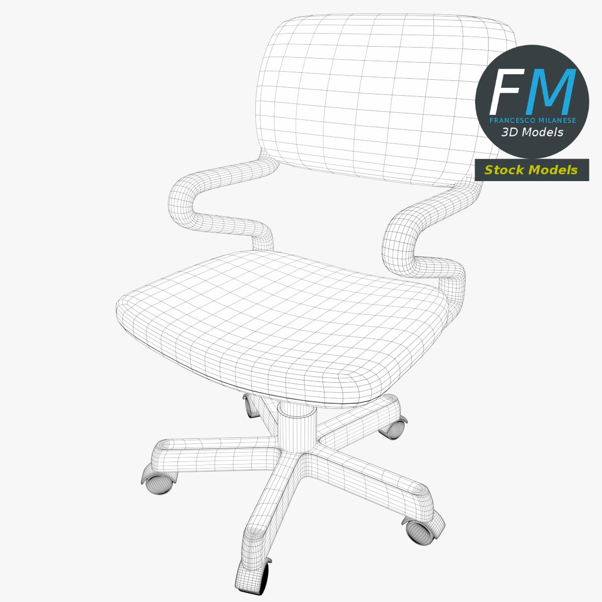 3D-Modell - Bürostuhl - 07