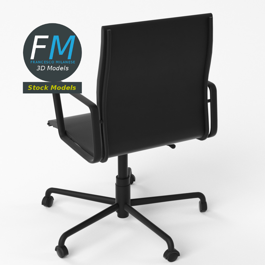 3D-Modell - Bürostuhl mit Armlehnen - 05