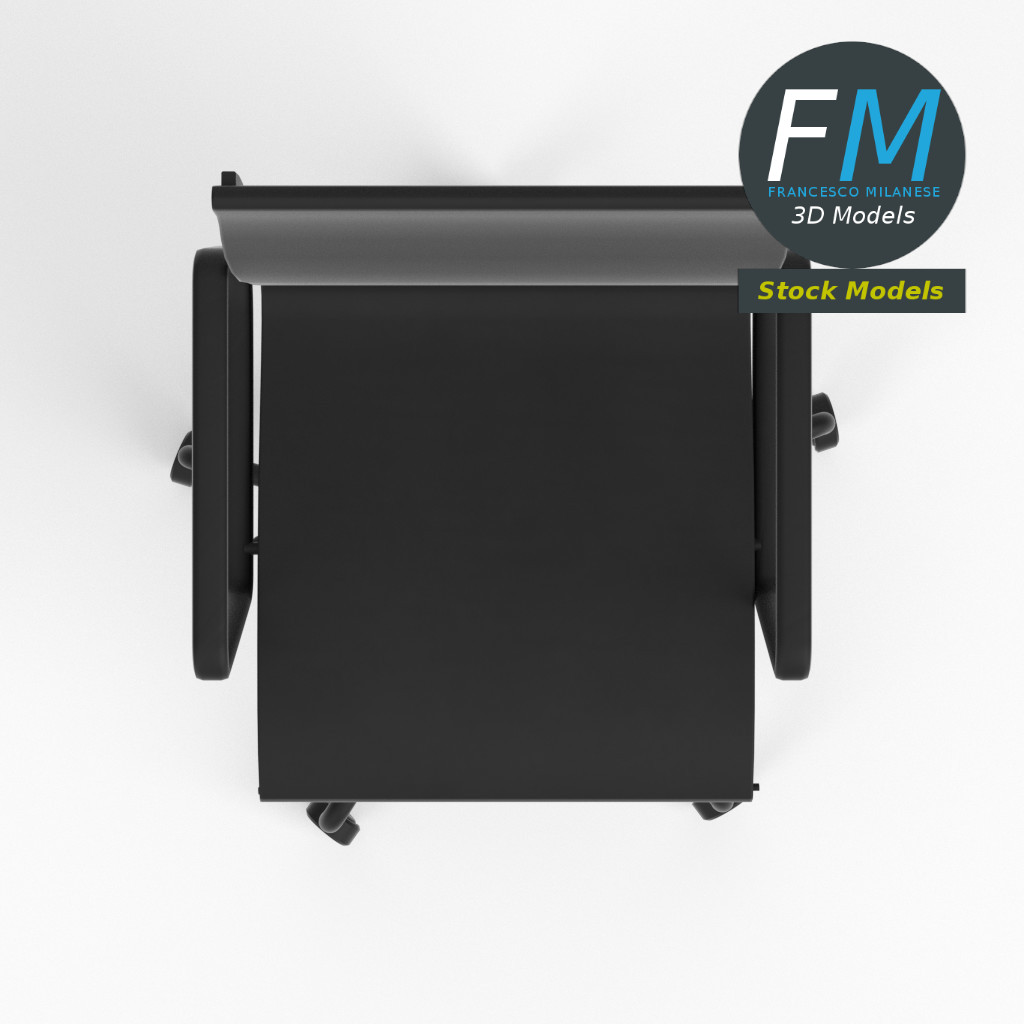 3D-Modell - Bürostuhl mit Armlehnen - 06